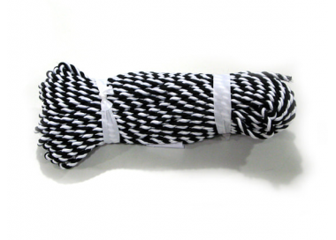 Kordel zu Tambourmajorstock (3m) schwarz/weiss