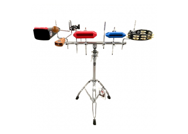 ML Perkussion Ständer kompl. mit Jam Blocks, Schellenring, Vibra - Slap, Cowbell